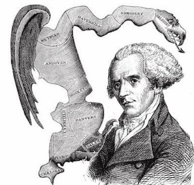 The original gerrymander, from an 1812 political cartoon.